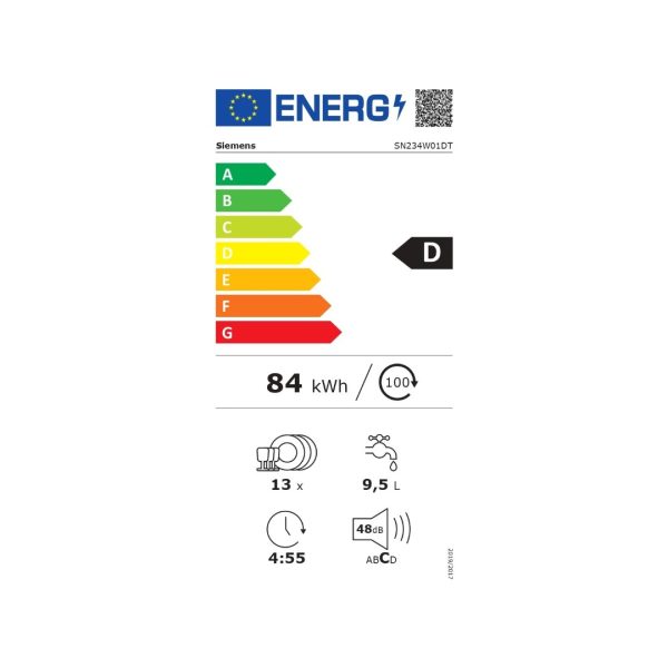 Siemens SN234W01DT IQ300 D Sınıfı 4 Programlı Bulaşık Makinesi - Görsel 5