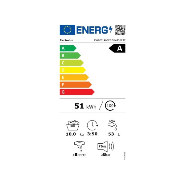 Electrolux EW6F3146BEB 10 kg 1400 Devir Çamaşır Makinesi - Görsel 6