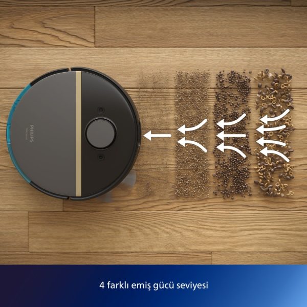 Philips 7000 Serisi 7000 Islak Kuru Robot Süpürge, 5000 PA,Titreşimli Mop,Sert Zemin ve Halıya Uygun, XU7000/01 - Görsel 8